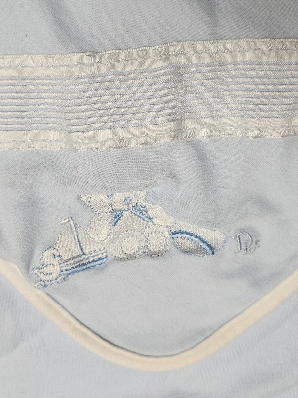 Blue Baby Boy Dior Lovey Blanket Bear Sailboat Duck Ball Embroidered Cotton